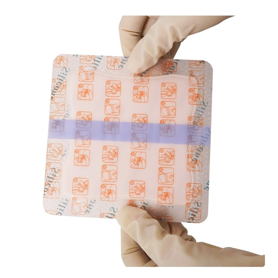 Silicone Foam Dressing Gentle Border, Absorbent Silicone Bandages For Wounds, 4*4''